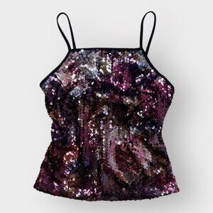 Black Sequin Cami Top – Party Y2K